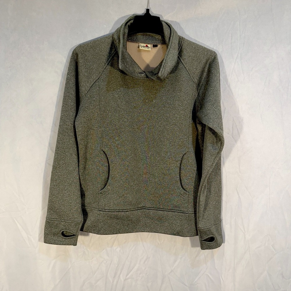 KAVU Womens Gray Thea Throw Pullover Button Funnel Neck Sweater Size M